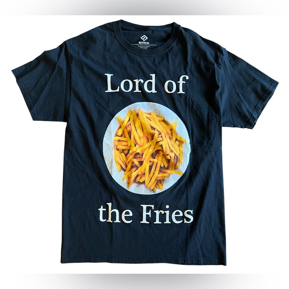 LORD OF THE FRIES Funny Graphic T-Shirt Adult M Gift for Fry-Lover Fry-Cook Food
